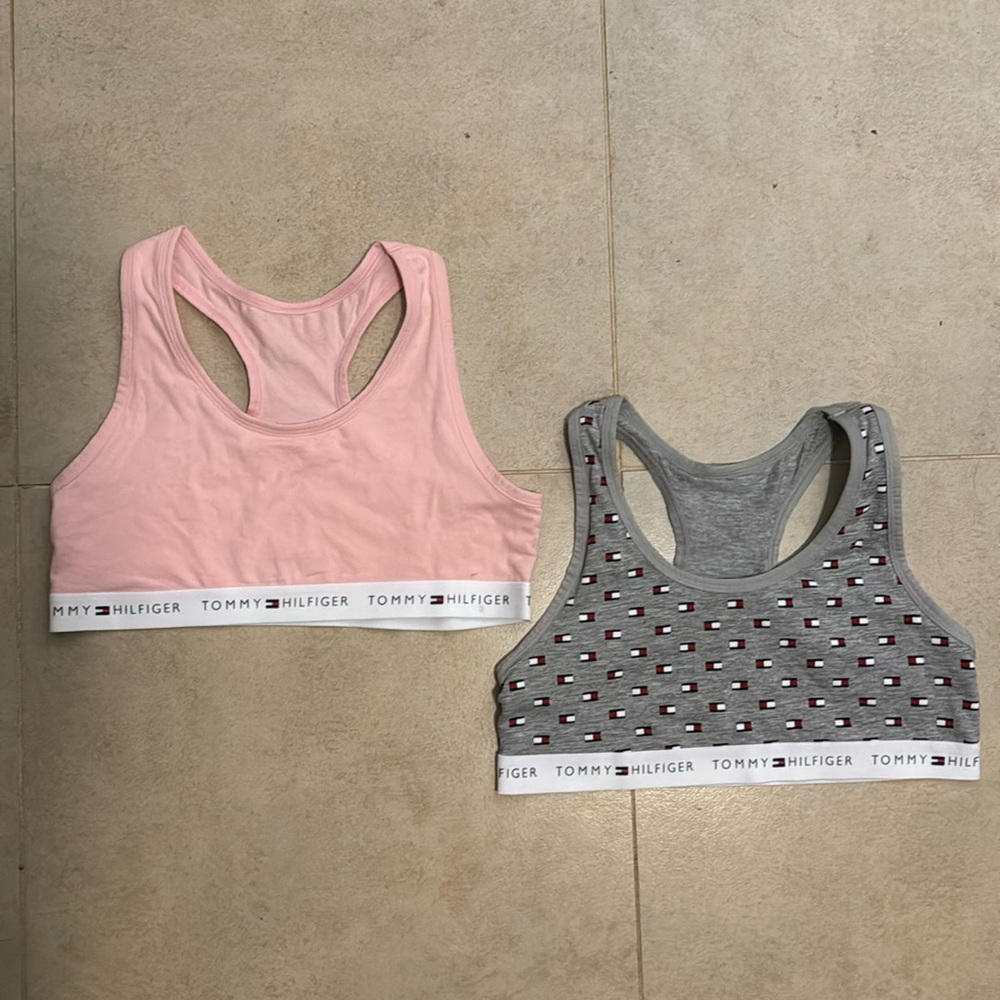 Set of two Tommy Hilfiger soft cotton bralette sports bra style size youth XL